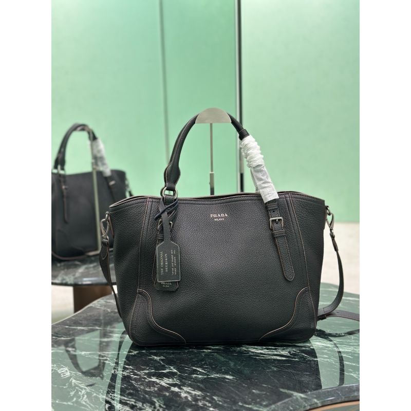Große Prada Tote Bag aus Leder-Black