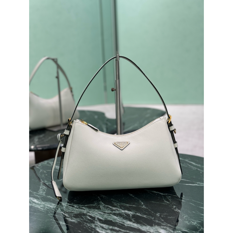 Prada Aimée medium leather shoulder bag-White