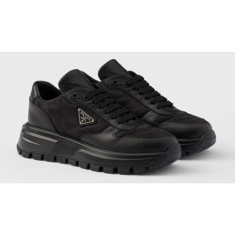 Prada re-nylon and leather sneaker, 39-45