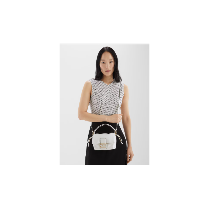 Fendi Mamma Baguette Small Bag -White