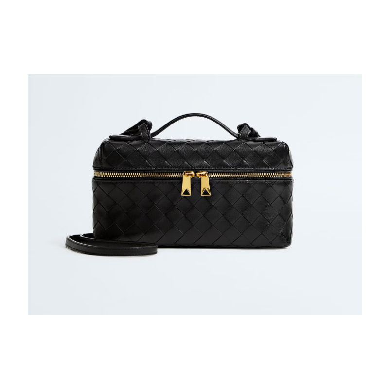 Black Intrecciato leather Bang Bang Vanity Case 