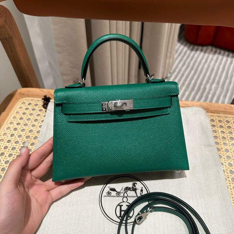 Hermes Mini Kelly in Epsom leather-Vert vertigo