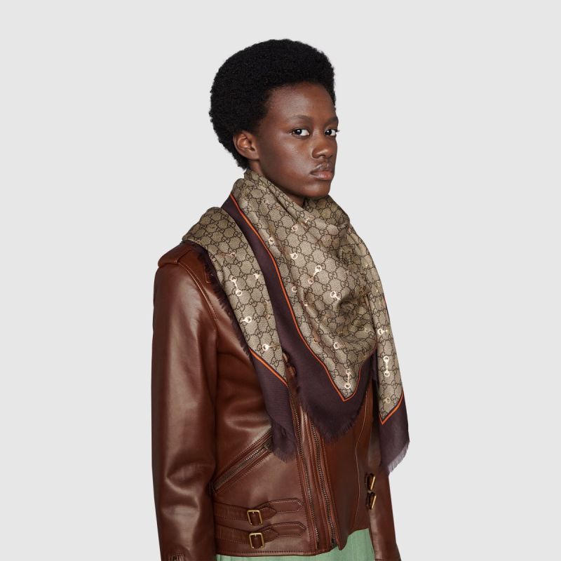 GG print horsebit Shawl