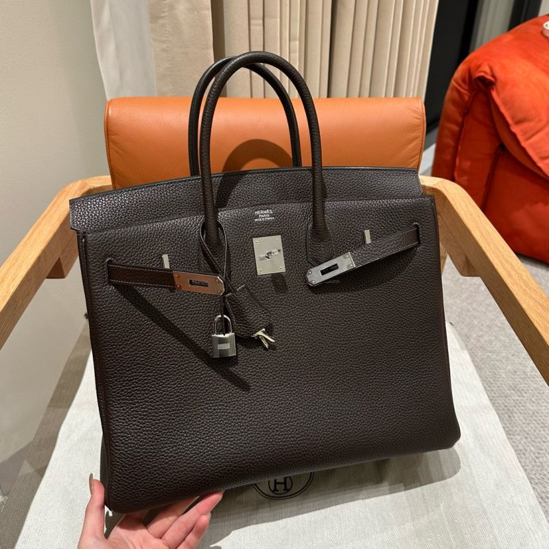 Hermes Birkin 35  in Togo leather-Ebony