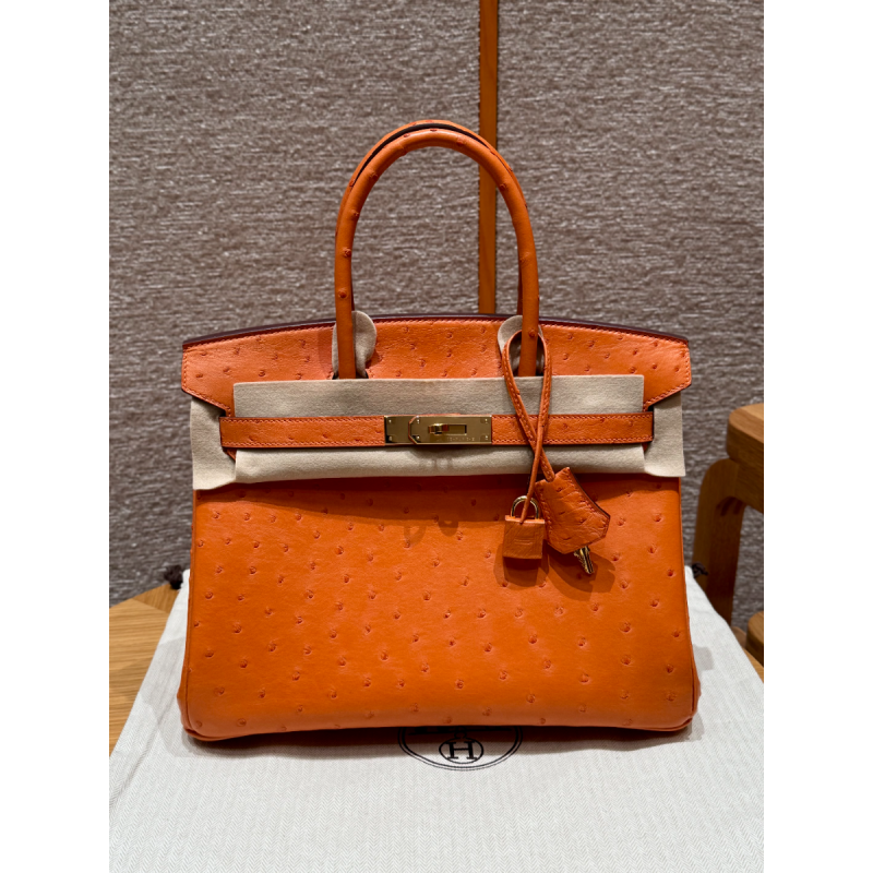 Pre-ordered Birkin 25 / 30  in Ostrich Leather-Orange