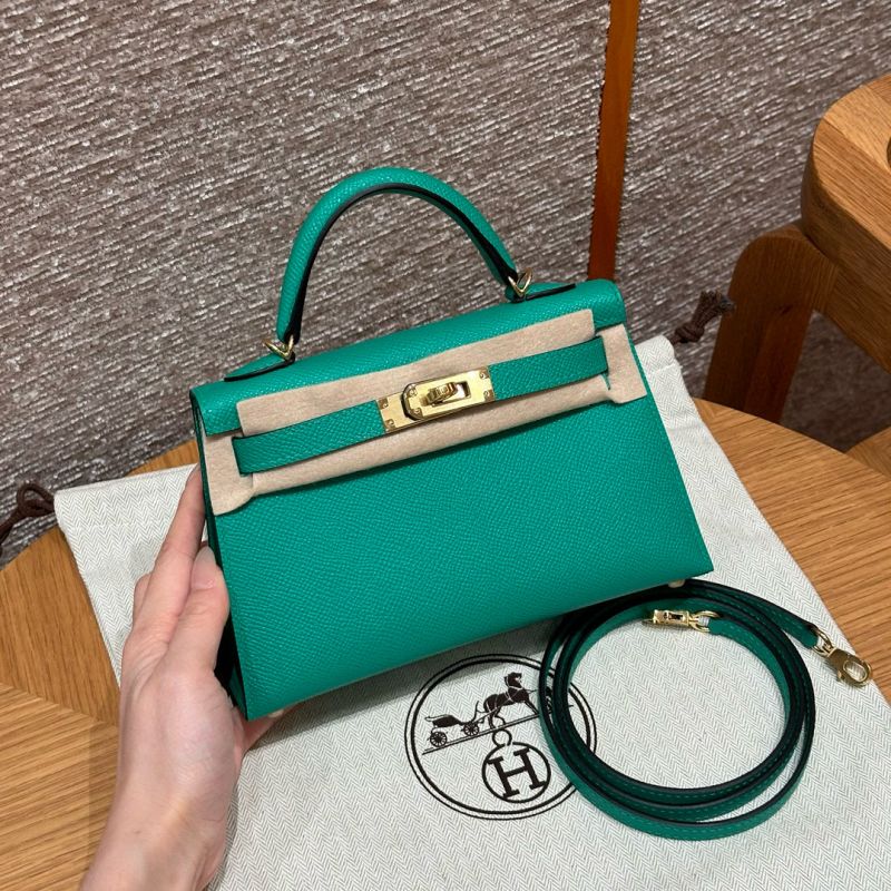 Hermes Mini Kelly in Epsom leather-Vert jade