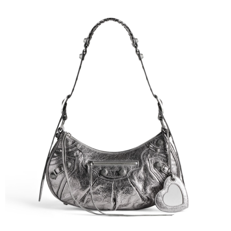 Balenciaga Le Cagole Schultertasche Klein-Silver