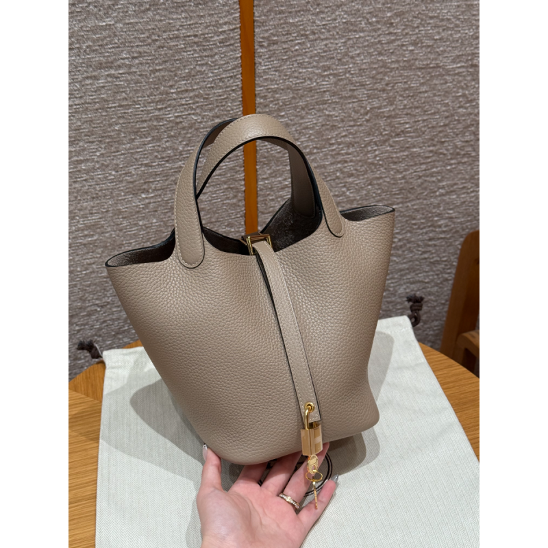 Hermes Tasche Picotin Lock 18/22- Gris Tourtlle